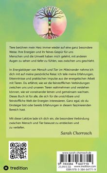 Ein Text über die besondere Verbindung zwischen Mensch und Tier. Illustration: Baum mit bunten energetischen Punkten. 