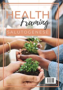 "HEALTH Framing SALUTOGENESE" steht auf dem Bild. Mehrere Hände halten kleine, grüne Pflanzen.