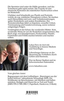 Text über chemische Kastration, endokrine Disruptoren und Gesundheit. Bild eines älteren Mannes mit Brille.