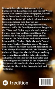 Text beschreibt eine dramatische Geschichte über zwei Familien in einer Stadt, verwoben durch Tragödien. Unten: "tredition"-Logo.