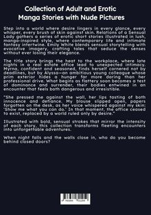 Titel: "Collection of Adult and Erotic Manga Stories with Nude Pictures." Der Text beschreibt sinnliche, intime Manga-Geschichten.