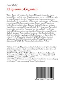 "Flugsaurier-Giganten" von Ernst Probst. Beschreibung von Flugsauriern der Kreidezeit mit bis zu zwölf Metern Spannweite.