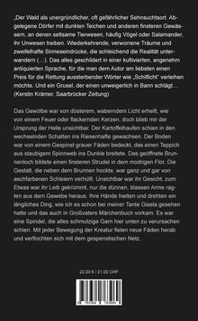 Zitat von Kerstin Krämer über den Wald als gefährlicher Sehnsuchtsort. Unten Preisangaben: 22,00 €/21,00 CHF.