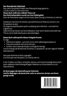 Texte über das Buch "Der Skandal der Wahrheit", das Gödel für die Lösung des Wahrheitsproblems hervorhebt. Enthält Barcode.