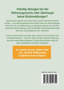 Texte: Ratschläge für erfolgreiche Wohnungssuche. Praxiswissen einer Vermieterin. Farbiges Textfeld hebt Schlüsselbotschaft hervor.