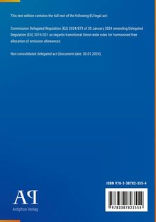EU-Verordnungstext über Emissionszuteilungen. Dokumentdatum: 30.01.2024. Unten links Logo "Antiphon Verlag".