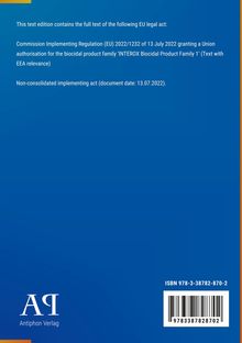 Dieses Werk enthält den vollen Text des EU-Rechtsakts: Verordnung (EU) 2022/1232 vom 13. Juli 2022. Unten Logo des Antiphon Verlags.