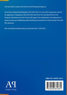 Text über EU-Verordnungstext von 2021 zu Tieridentifikation. Logo: "A“ horizontal gespiegelt, "Antiphon Verlag" darunter.