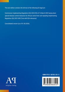 Kompletter Text des EU-Rechtsakts: Verordnung (EU) 2023/594. Konsolidierte Fassung ab 01.08.2026. Blaues Cover.