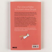 „Für eine erfüllte Schulzeit ohne Druck“ ist oben auf einem orangenen Hintergrund zu lesen. Darunter ein Cartoon-Kind.
