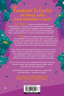 Oberer Text: "Enemies to Lovers im England der Regency-Zeit". 
Der Hintergrund ist lila mit blumigen Illustrationen.