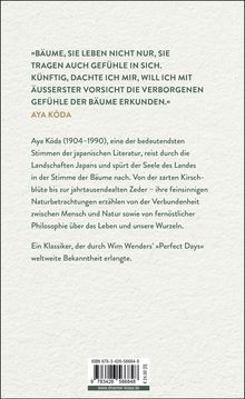 Zitat von Aya Kōda über Bäume und ihre Gefühle. Infos über Aya Kōda und die Anerkennung ihres Werkes durch Wim Wenders.