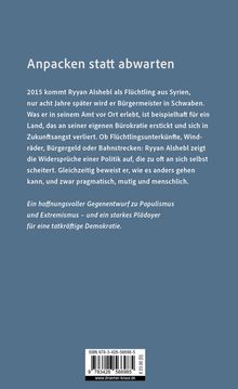 Titel: "Anpacken statt abwarten". Text über Ryyaan Alshebl, der von einem Flüchtling zum Bürgermeister wurde. Preis: €23,00.