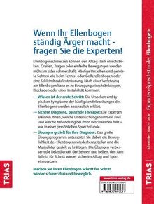 Text: "Wenn Ihr Ellenbogen ständig Ärger macht - fragen Sie die Experten!"; beschreibt Ursachen und Behandlungen.