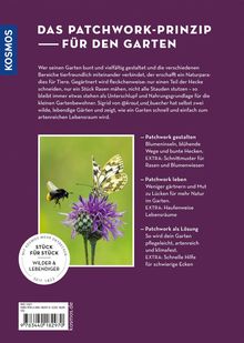 "DAS PATCHWORK-PRINZIP FÜR DEN GARTEN" beschreibt vielfältige, tierfreundliche Gartengestaltung. Bild zeigt Blume mit Insekten.