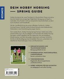 Text: "Dein Hobby Horsing — Spring Guide". Enthält Infos zu Techniken und Training. Bild zeigt zwei Personen beim Hobby Horsing.