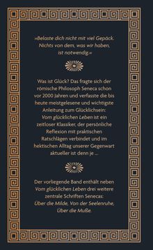 »Belaste dich nicht mit viel Gepäck. Nichts von dem, was wir haben, ist notwendig.« Gestaltung mit griechischer Musterbordüre.