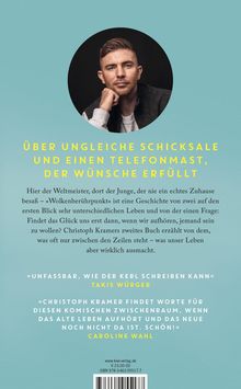 Ein Mann mit nachdenklichem Blick. Text über ungleiche Schicksale, Telefonmast und erfüllte Wünsche, Buch von Christoph Kramer.