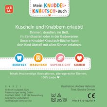Titel: Mein Knuddel-Knautsch-Buch. Kuscheln und Knabbern erlaubt. Eigenschaften: Beißfest, Waschbar, Superleicht, Sicher.