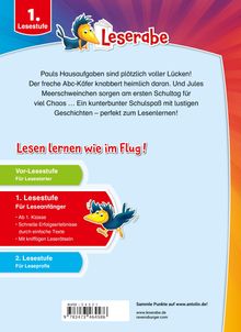 1. Lesestufe, Lesestarter; Lesen lernen wie im Flug!; Illustration eines Vogels, buntes und spielerisches Design.
