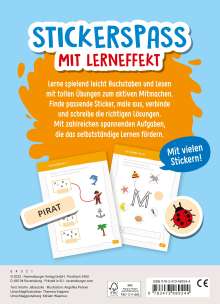 Kirstin Jebautzke: Ravensburger Mein Stickerrätselblock: Buchstaben für Kinder ab 5 Jahren - spielerisch Buchstaben und Lesen Lernen mit lustigen Übungen und Sticker-Spaß, Buch