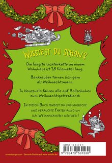"WUSSTEST DU SCHON? Die längste Lichterkette an einem Wohnhaus ist 7,8 Kilometer lang. Illustration: Weihnachtsmann taucht."
