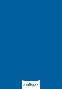 Text "esslinger" in kindlicher Schrift unten, auf einer blauen Fläche.