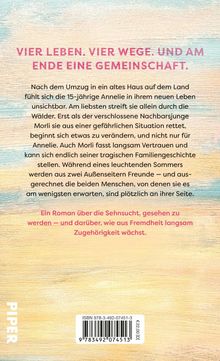 Vier Leben. Vier Wege. Und am Ende eine Gemeinschaft. Ein Roman über Zugehörigkeit. Hintergrund in sanften Farben.