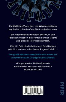 Text über ein manipuliertes Virus, Wissenschaftskonflikte in Boston, Polizist in dunkler Materie, Thriller von Virologe.
