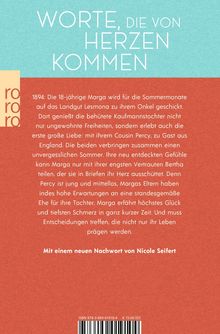 Oben steht der Text: "WORTE, DIE VON HERZEN KOMMEN". Darunter folgt eine Inhaltsangabe über Marga und ihre Sommerliebe.