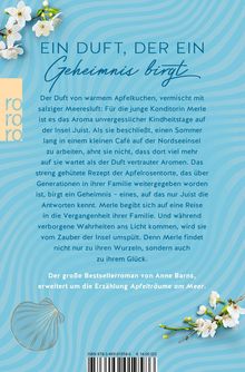 Ein blaues Buchcover mit Blüten. Text: "Ein Duft, der ein Geheimnis birgt." Geschichte von Anne Barns. Rororo-Logo.