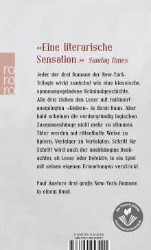 Paul Auster: Die New-York-Trilogie, Buch