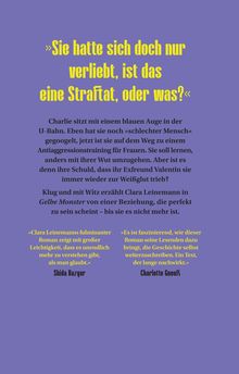 „Sie hatte sich doch nur verliebt, ist das eine Straftat, oder was?“ Gelbe Monster von Clara Leinemann. Zitate von Shida Bazyar und Charlotte Gneuß.