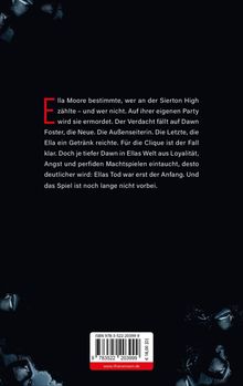 Roter Einleitungstext: „Ella Moore bestimmte... das Spiel ist noch lange nicht vorbei.“ Dunkler Hintergrund mit Eiswürfeln.