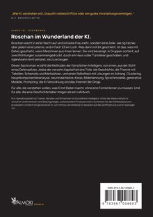 Zitat oben: „Wer KI verstehen will, braucht vielleicht Pilze...“ 
Titel: „Roschan im Wunderland der KI.“ 
Logo unten mit Webadresse.