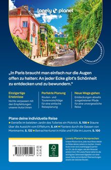 „In Paris braucht man einfach nur die Augen offen zu halten: An jeder Ecke gibt’s Schönheit zu entdecken und zu bewundern.“ Einzigartige Erlebnisse, Perfekte Planung, Neue Wege gehen. Logo und Bild von bunter Häuserreihe mit Pflanzen.