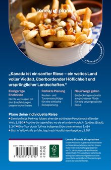 "Kanada ist ein sanfter Riese...” Einzigartige Erlebnisse. Perfekte Planung. Neue Wege gehen. Plane deine individuelle Reise. Lonely Planet Logo. Schale Pommes mit brauner Soße und Käse.