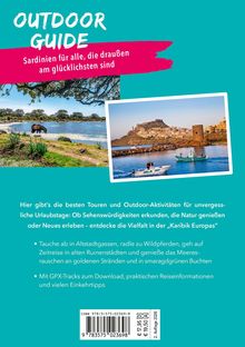 "OUTDOOR GUIDE: Sardinien für alle, die draußen am glücklichsten sind." Szenen von Natur und Küstenlandschaft.