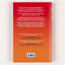 Roter Buchrücken; Text zu Kommunikationserfolg, präzisen E-Mails und Präsentationen. Zitate von Stefan Michel und Martin Läderach.