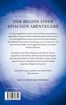 Text: „DER BEGINN EINES EPISCHEN ABENTEUERS“ und Beschreibung eines Fantasy-Abenteuers. Hintergrund: Blau.