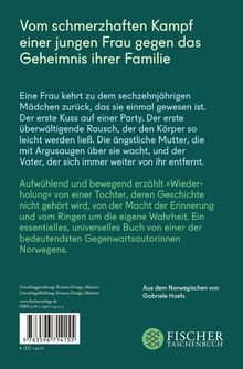 Vom schmerzhaften Kampf einer jungen Frau gegen das Geheimnis ihrer Familie. Grüner Hintergrund, Fischer Taschenbuch Logo.