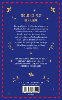 "Tödliches Fest der Liebe" steht oben in goldener Schrift. Ein Beschreibungstext erwähnt ein verschneites Hotel und einen Mord. Unten ist eine Preisangabe: € 17,00 (D).