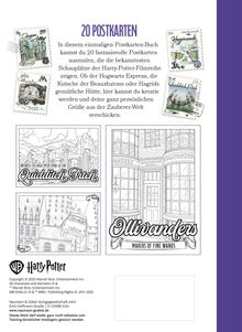 "20 POSTKARTEN" - Ein Buch mit 20 ausmalbaren Postkarten von Harry-Potter-Schauplätzen. Illustrationen von magischen Orten.