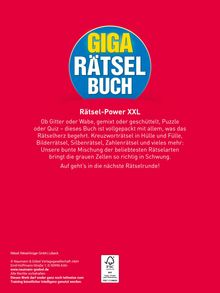 GIGA RÄTSEL BUCH: Rätsel-Power XXL. Kreuzwort-, Bilder-, Silben- und Zahlenrätsel sowie Puzzle und Quiz für Gehirntraining.