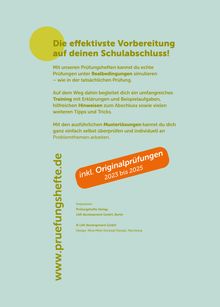 Texte: Die effektivste Vorbereitung auf deinen Schulabschluss, www.pruefungshefte.de, inkl. Originalprüfungen 2023 bis 2025.
