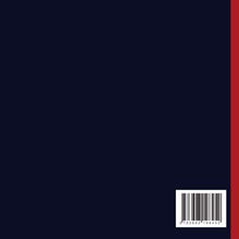 Eine ISBN-Nummer und ein Barcode befinden sich in der unteren rechten Ecke. Dunkelblauer Hintergrund mit rotem Rand.