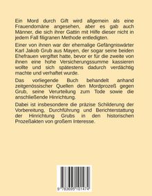 Ein Text beschreibt einen Mordprozess gegen Karl Jakob Grub, einschließlich seiner Hinrichtung, mit historischem Interesse. Unten ist ein Barcode.