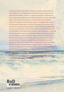 Ein Text beschreibt drei ermordete Frauen, Ermittler Hohenheim, eine Hündin namens Penelope und mögliche Serienmorde.