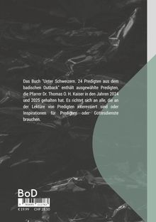 Das Buch enthält Predigten von Dr. Kaiser 2024-2025. Preis: €19.99. Dunkler Hintergrund mit grüner Form rechts.