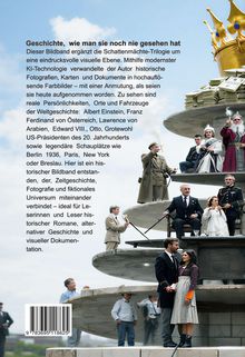 Text über historische Persönlichkeiten und Schauplätze. Darstellung von Menschen auf einer mehrstufigen Plattform.